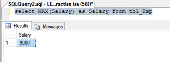 find highest salary of Employee